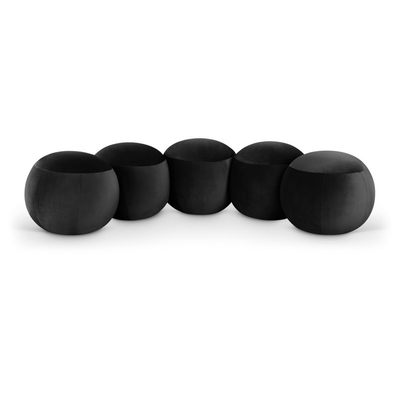 Apollo Velvet Bench, 18" H x 74.50" W x 38.50" D, Black Velvet