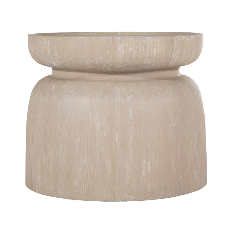 Marta Solid Wood Pedestal End Table
