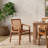 Charlse Teak Dining Side Arm Chair, Java Brown