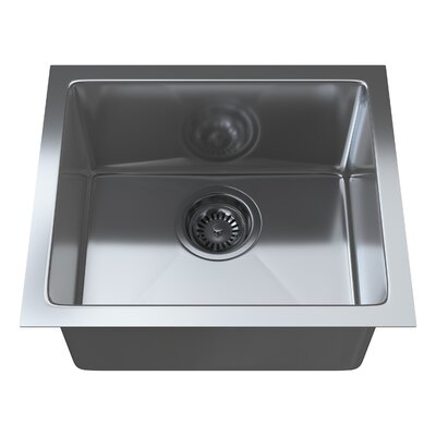 Cantrio Premium Stainless Steel Single Kitchen Sink with 15"" x 13"" x 9.25"" Dimensions -  Cantrio Koncepts, KSS-1513-1