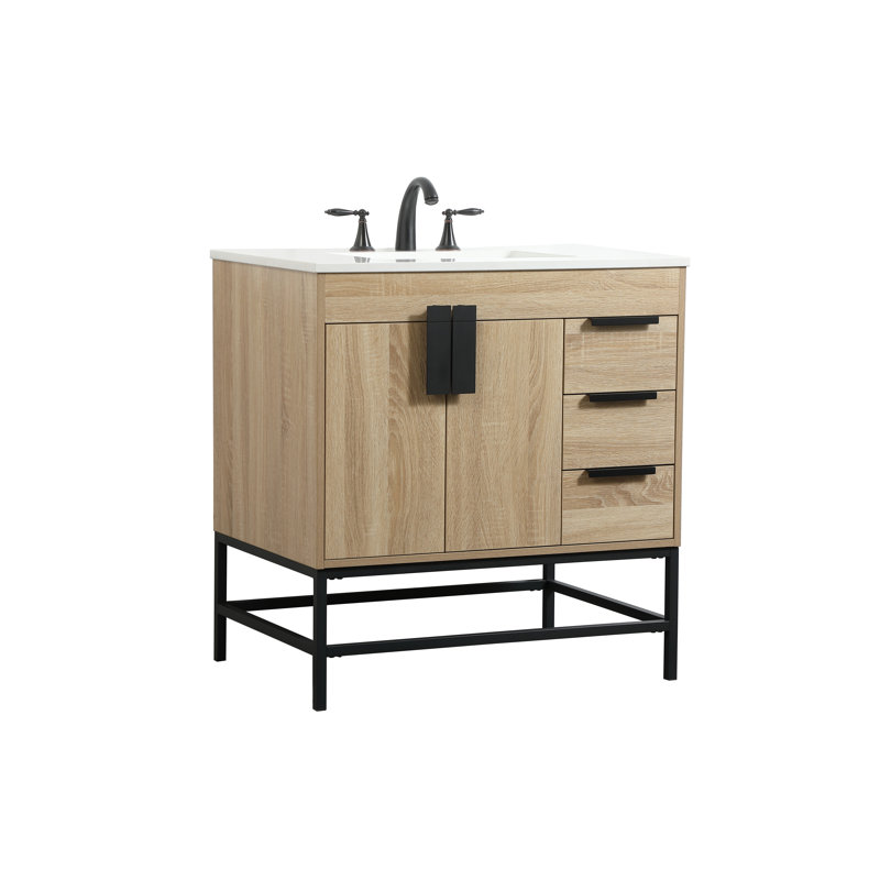 Ensemble de meuble-lavabo simple 32 po Eugene, Bois de manguier