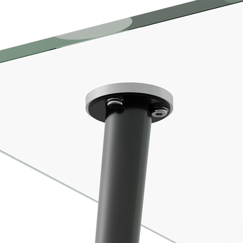 Glass Top Metal Base Dining Table