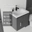 Meuble-lavabo flottant 20 po avec lavabo, porte à fermeture en douceur, évier en céramique, contreplaqué, gris-36734451-36734454