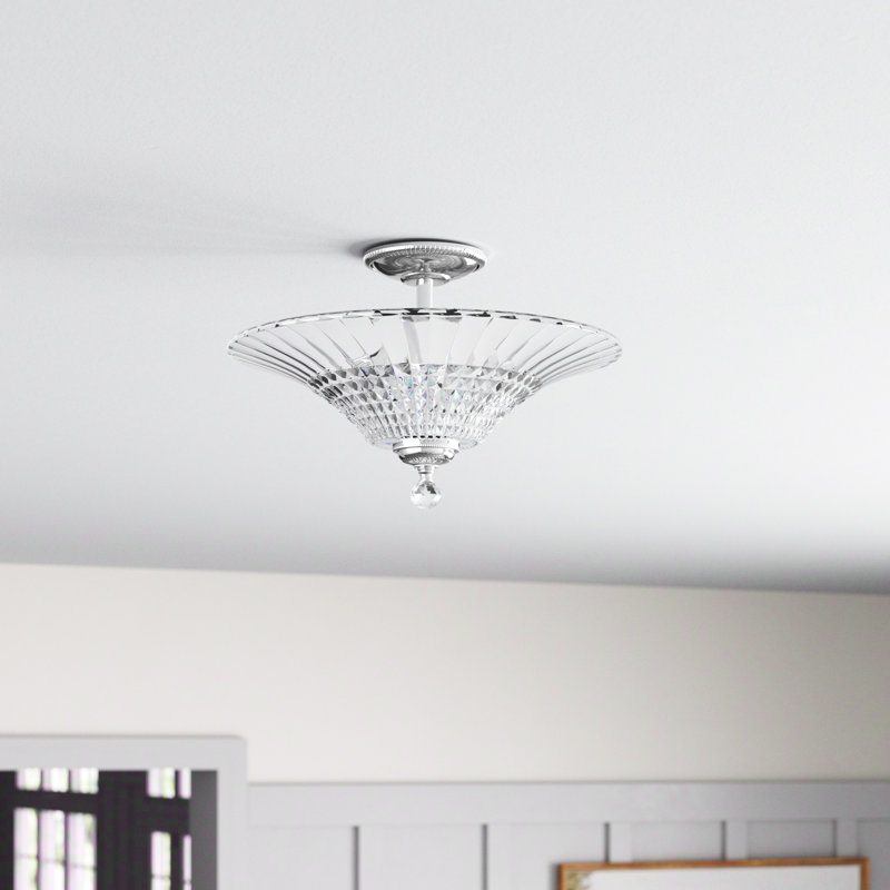Pritts 3 - Light 14" Simple Semi Flush Mount, Chrome