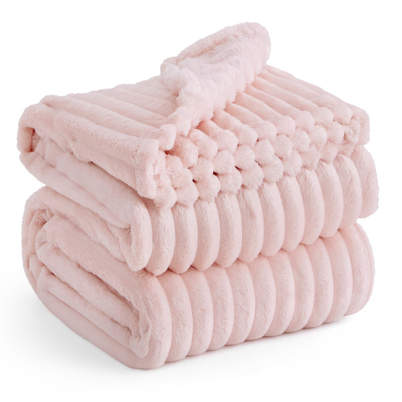 Couverture en flanelle ultra douce et douillette Essential Bed 299 g / m² pour lit et canapé GentleSoft ™ ️, Rose cristal