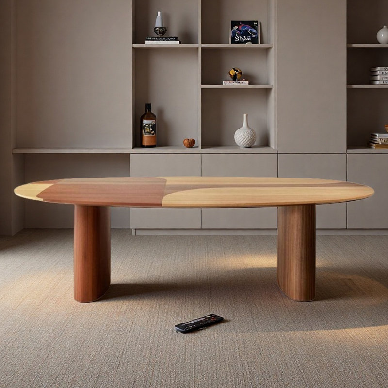 Table elliptique en bois massif idéale pour un usage domestique, H 29,53 po x l 78,74 po x P 31,5 po
