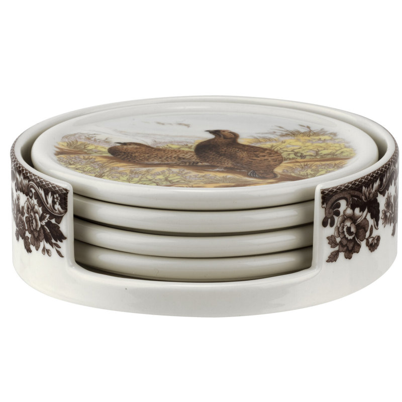 Spode Woodland Ceramic Coaster St W/Hldr