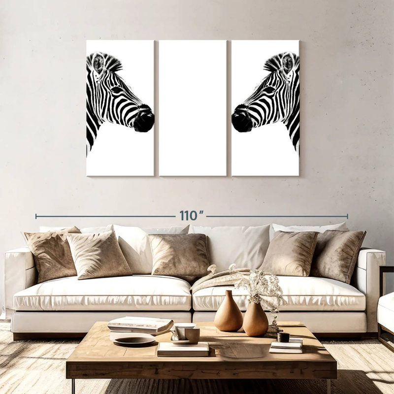 Zebras Face To Face, 48" H x 74" W