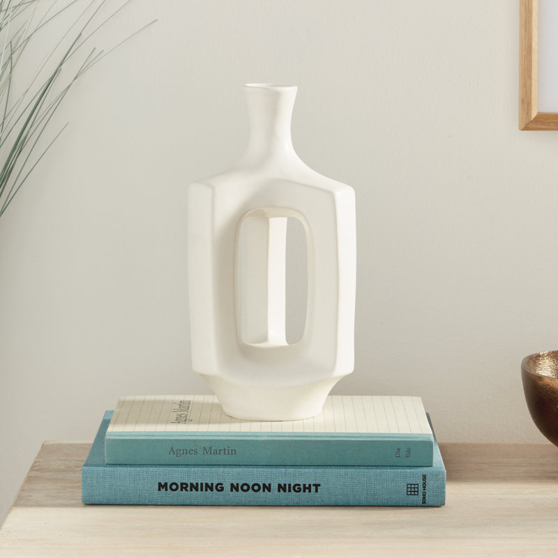 Sonya Handmade Clay Table Vase, 10.75" H x 5.25" W x 5" D