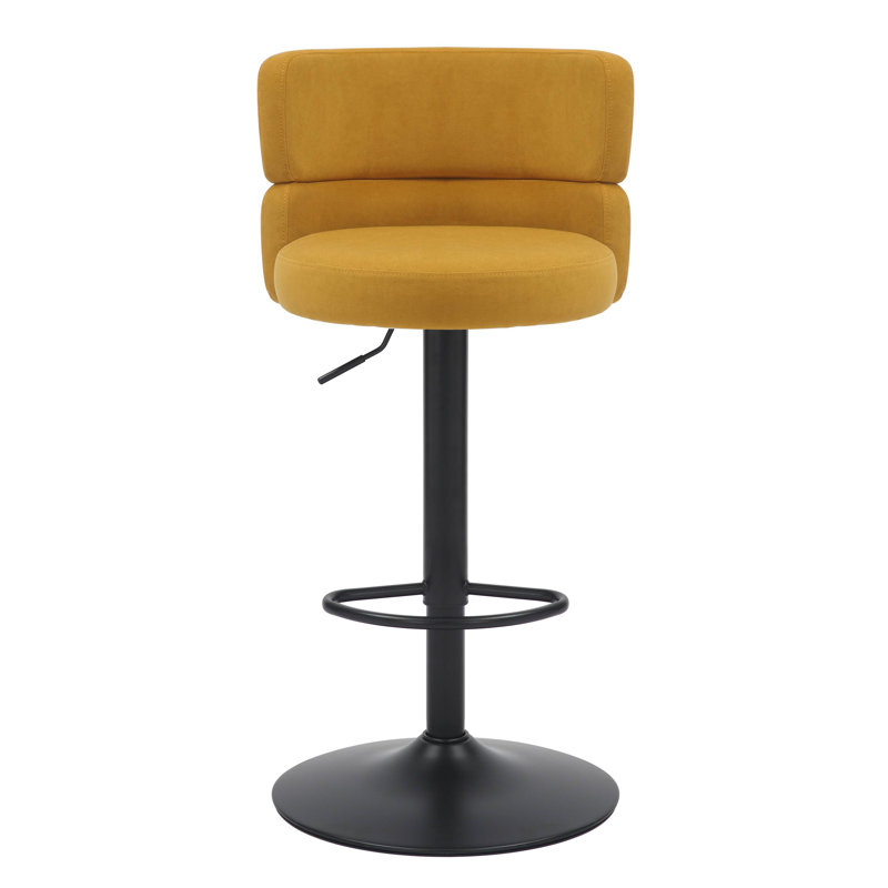 Mason Brushed Velvet Bar Stool, Mustard