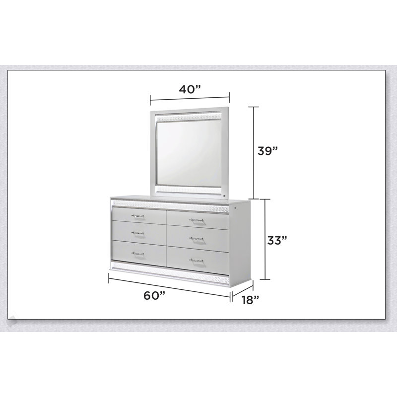 Commode 6 tiroirs Glam