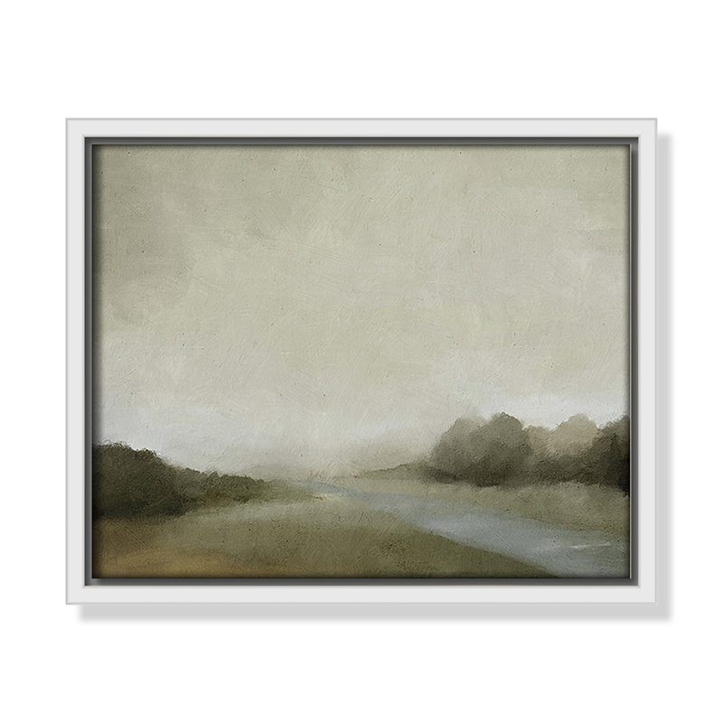 Vanora "Lovers Creek" Watercolor Floater Frame Painting , 9.5" H x 11.5" W, White