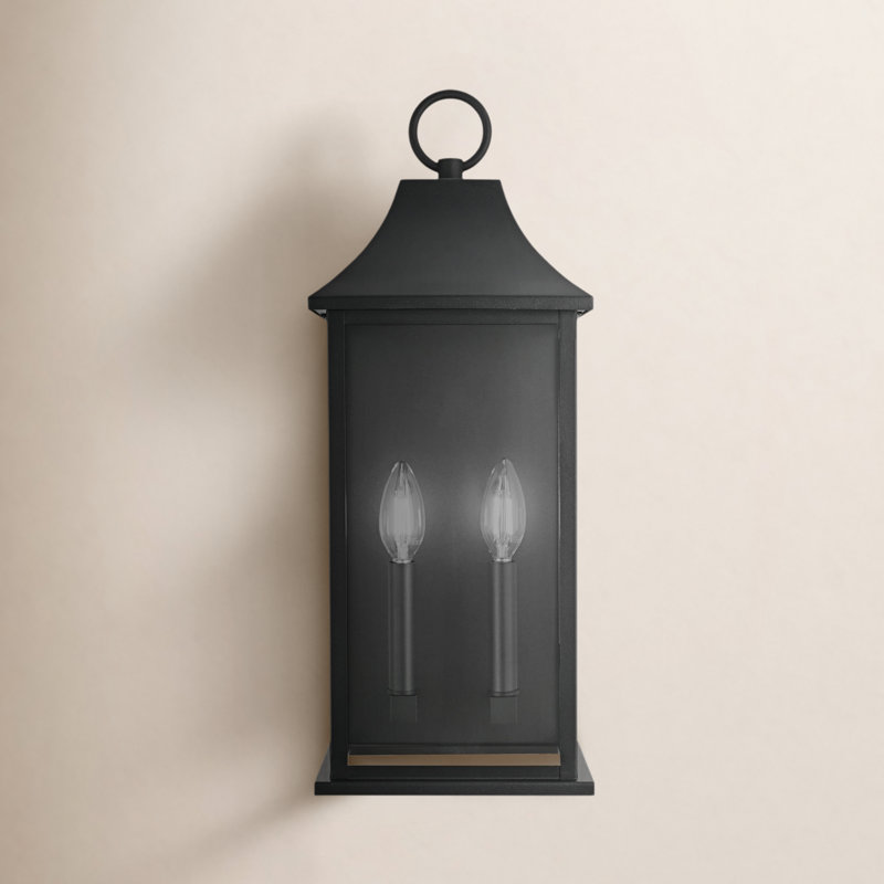Elissa Hanover 8 inch Outdoor Wall Sconce in Black
