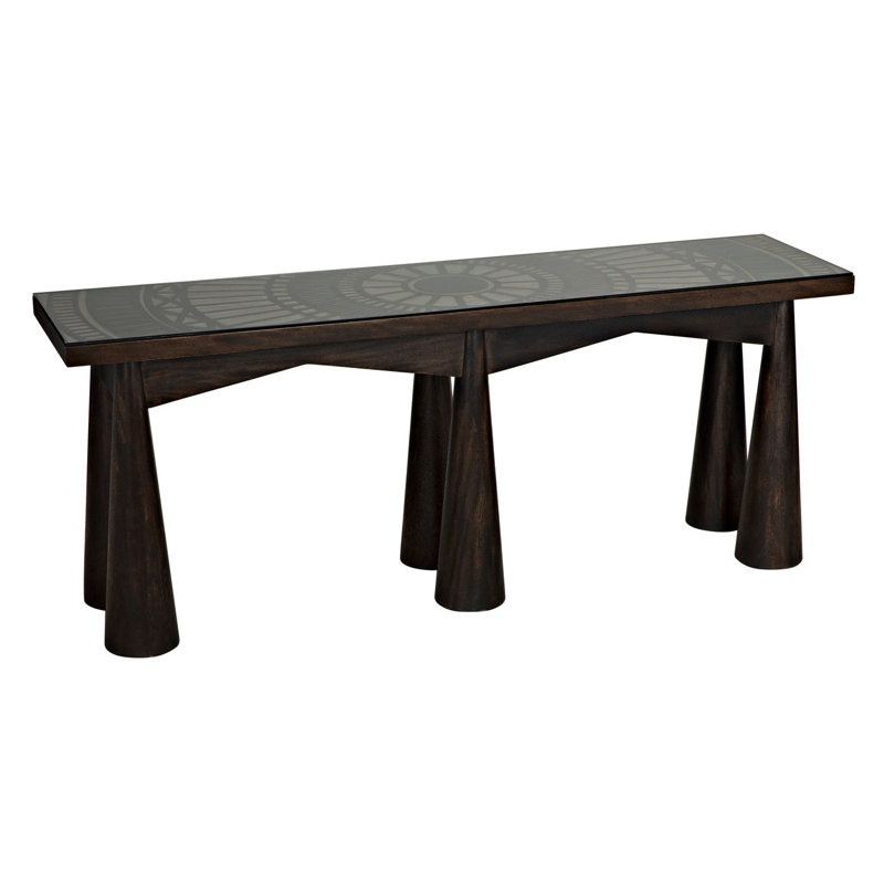 Tutankhamun 81'' Glass Top Console Table