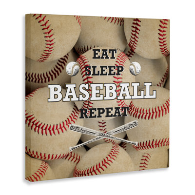 Eat Sleep Baseball Repeat Canvas, design by Kim Allen