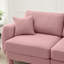 Canapé rose à 4 places en tissu bouclé moderne avec sièges à ressorts et revêtement respirant-121361598