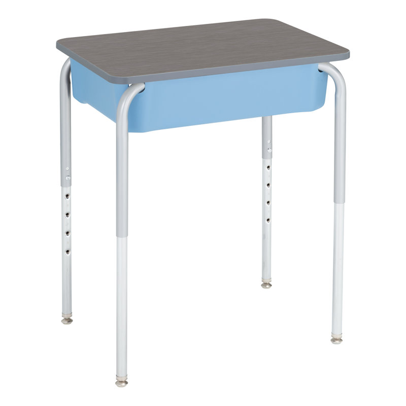 Bureau d'étudiant à hauteur ajustable avec boîte à livres (paquet de 2), Brume argentée, Cosmic Strandz / bleu brillant