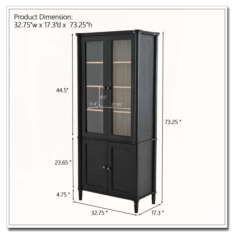 Vitrine avec portes en verre