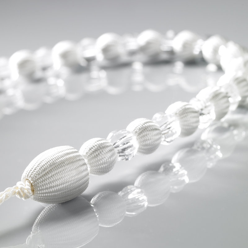 Canaan Earl Beaded Curtain Tieback, White