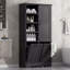 Armoire de rangement de salle de bain avec portes et tiroirs, panier à linge inclinable, plusieurs espaces de rangement, style autoportant, tablettes ouvertes, tablettes réglables-304395750