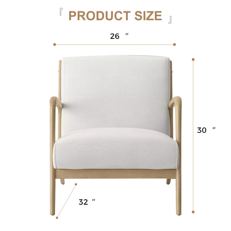 Jenasys Upholstered Accent Chair, Beige Linen