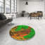 Tapis vert/brun à motifs-1508904118