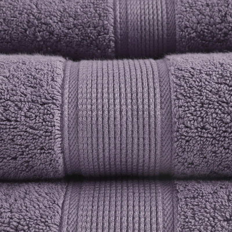 Ensemble de serviettes antimicrobiennes 100% coton 8 pièces, Mauve clair