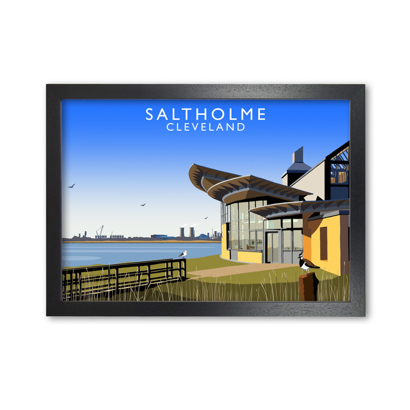 Saltholme Cleveland by Richard O'Neill - Single Picture Frame Print, 594 cm H x 814 cm W, Black
