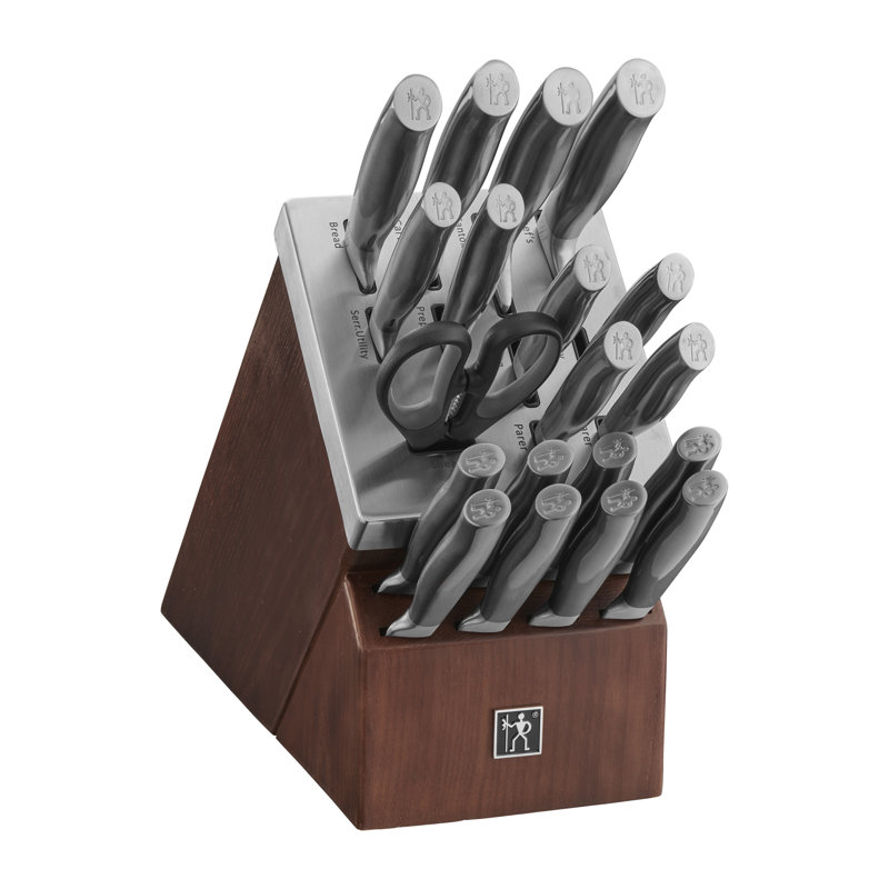 Graphite German Stainless Steel 20-Piece Self-Sharpening Knife Block Set