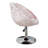 Giselle Antoinette Round Tufted Vanity Chair with 360 Degree Swivel and Stainless Steel Flat Base-1207377232