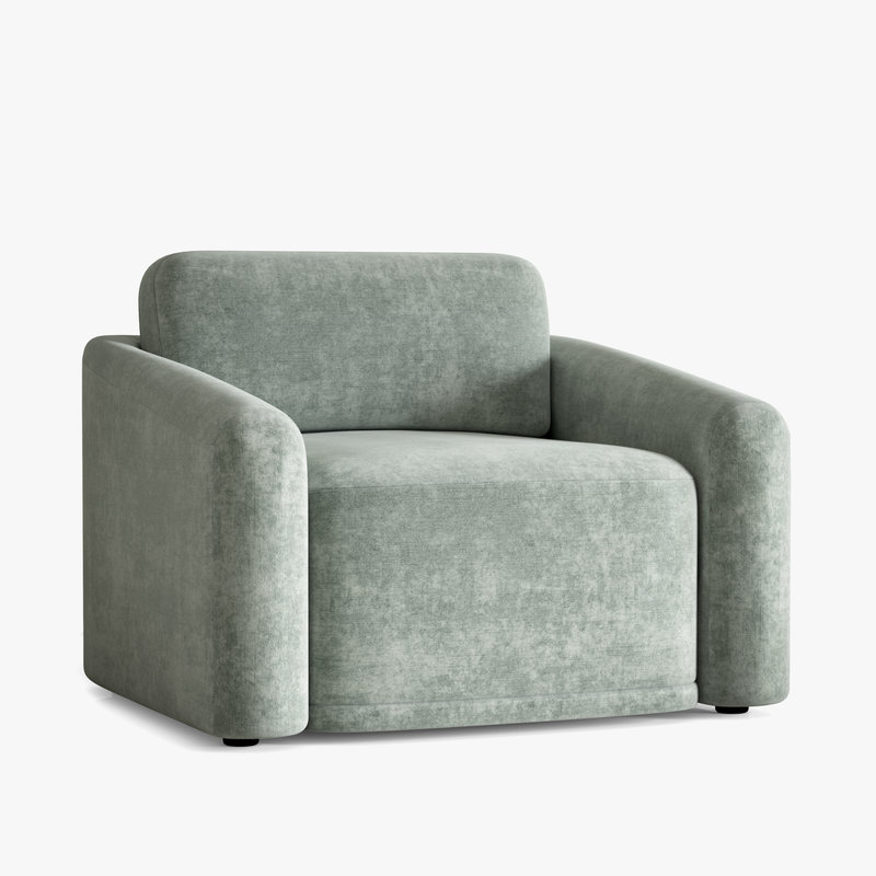 Fauteuil d'appoint rembourré Annelise, Velours minéral