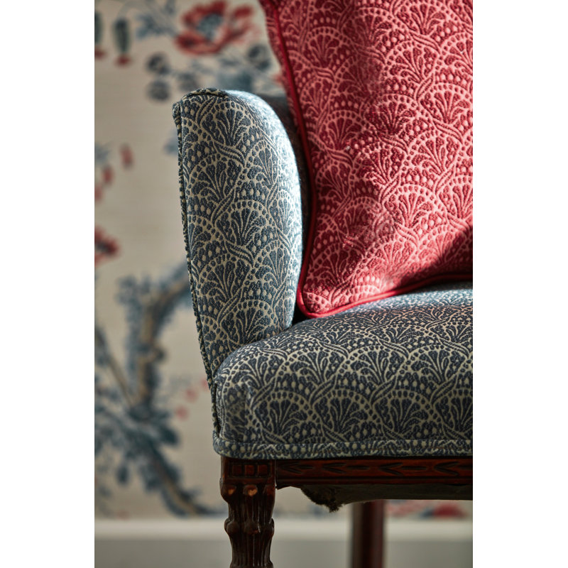 Tudor Damask Fabric, Indigo