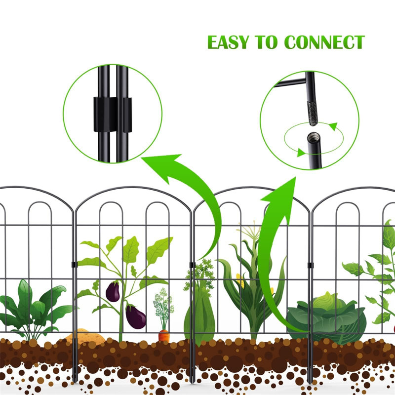 61cm H x 914cm W Metal Border Fencing