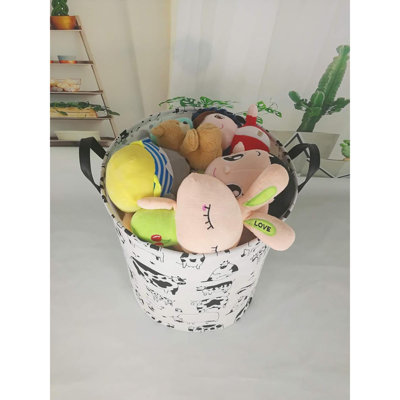 Round Laundry Gift Basket Storage Hamper, Clothes Storage Organizer Bins, Shelf Basket With Handles For Room Decor