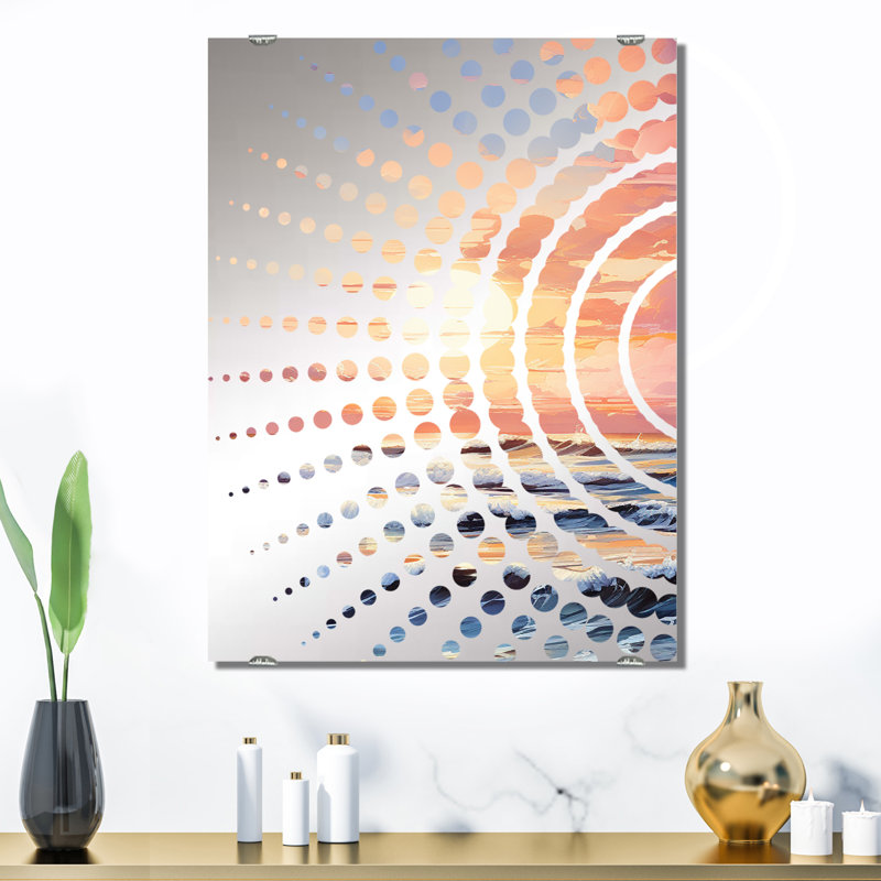 Décoration murale Helmick - Miroir coucher de soleil côtier MIR132983, 32 po x 24 po