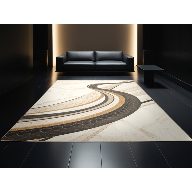 Tapis beige moelleux moelleux moelleux et élégant, 4x6