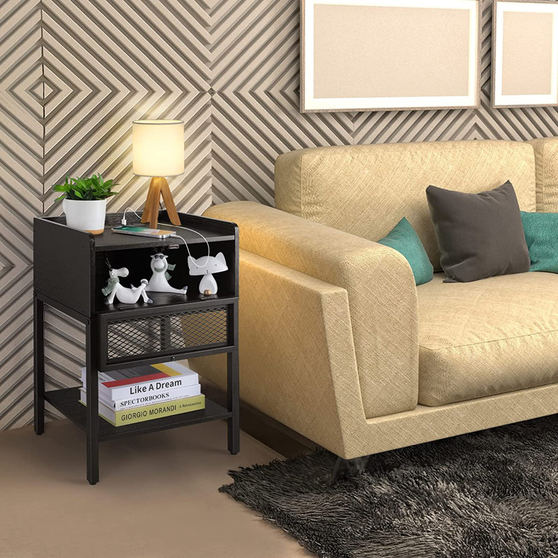 End Table and Built-In Outlets