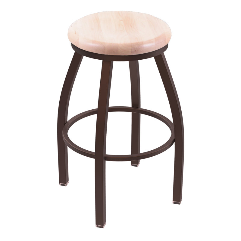 XL 802 Misha Swivel Stool, Natural Maple, Bronze, Bar Stool (30” Seat Height)