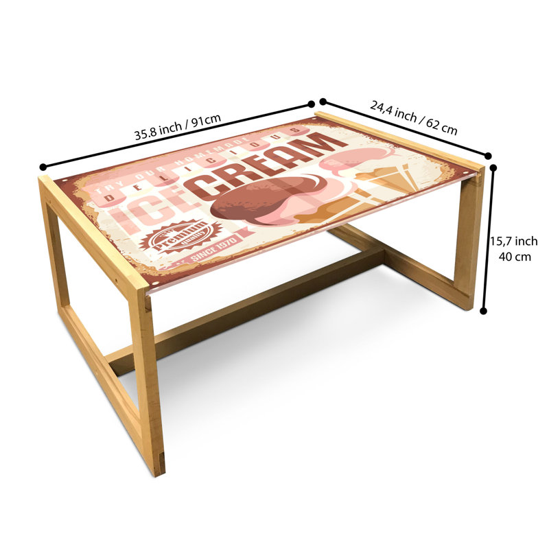 Jalanna Trestle Coffee Table, 40cm H x 91cm W x 62cm D
