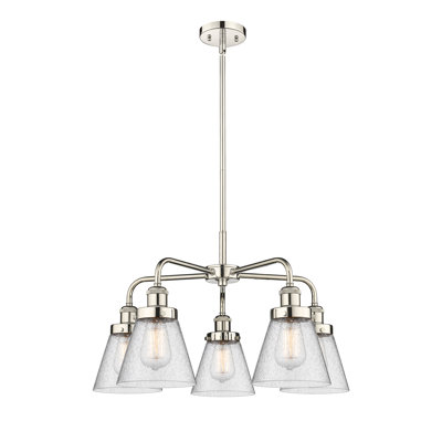 Cone 5 Light Stem Hung Chandelier