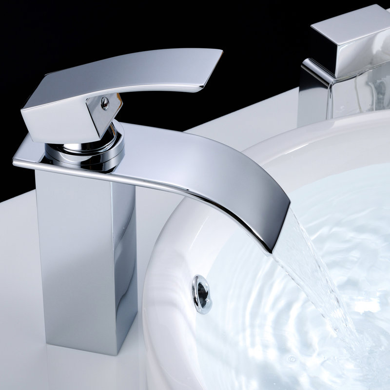 Basin Faucet For Hotel Bathroom Sink - Single Hole, Hot And Cold Manual Operation, Deck-Mounted Style