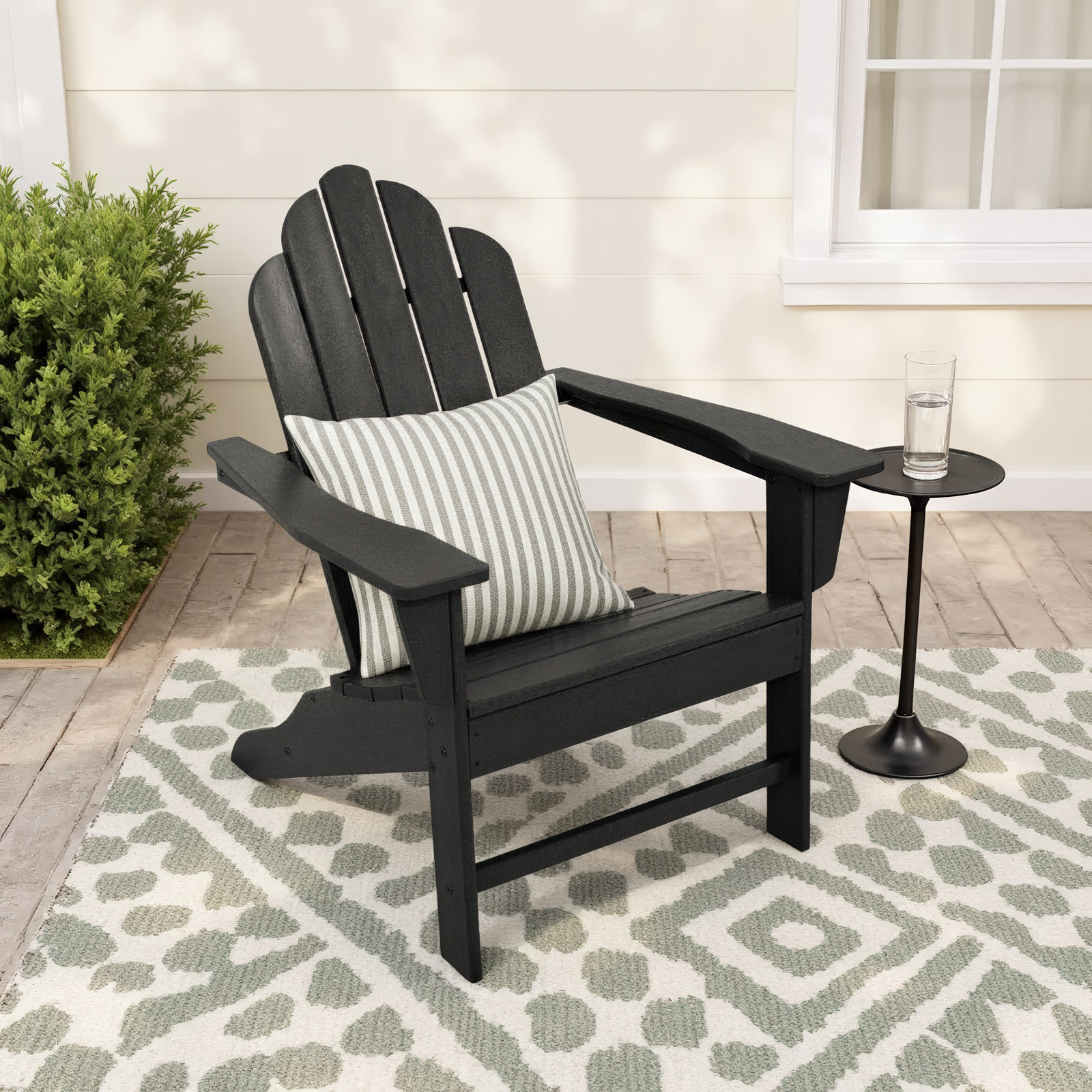POLYWOOD® Long Island Adirondack Chair, Black