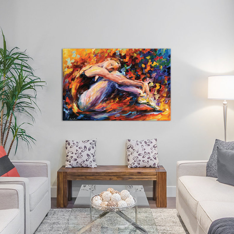 « resting ballerine », art mural sur toile tendue, H 12 po x l 18 po x P 1,5 po, Toile tendue, Pas de tapis