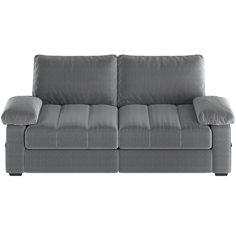  Canapé rembourré en velours 79 po avec ports USB, Gris