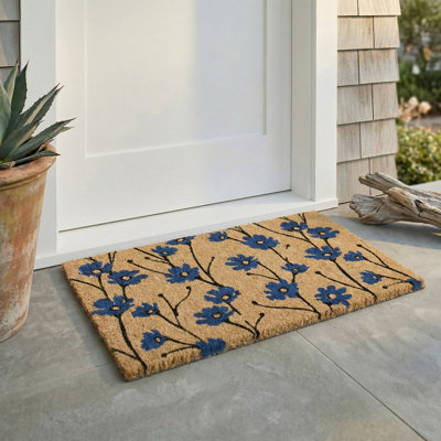 Xoel Wild Flowers Coconut Coir Entryway Doormat