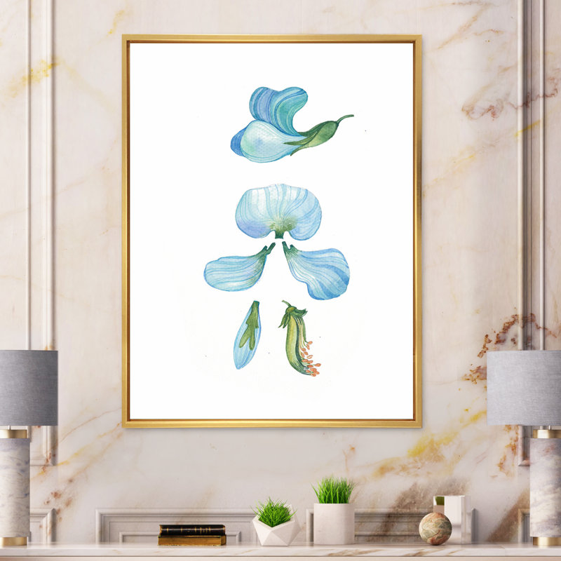 «Vintage Herbs and Wild Flowers I», reproduction sur toile, Cadre photo doré, H 40 po x l 30 po