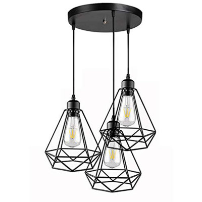 Hacienda 3 - Light Black Geometric Pendant