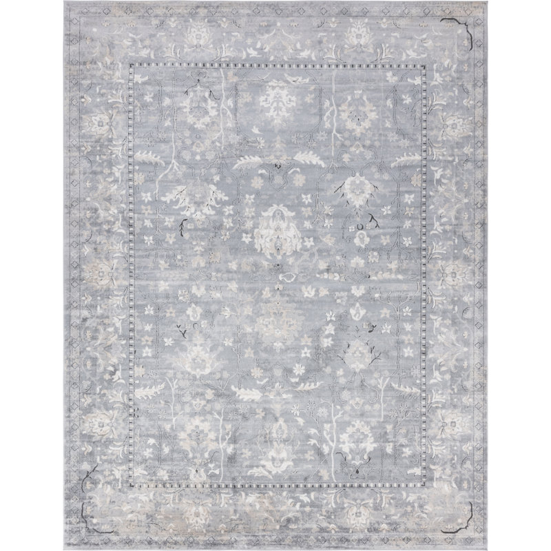 Tapis oriental Singleton, Gris, Rectangle 10 pi x 14 pi 1 po