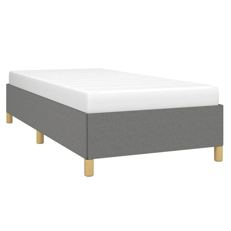 Cadre de lit Maritha, cadre de lit plateforme en tissu, sans matelas, Simple, Gris foncé
