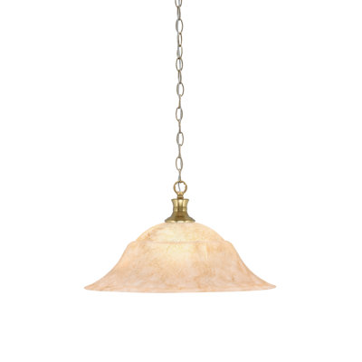 Luminaire suspendu en chaîne avec verre en marbre italien de 20 po